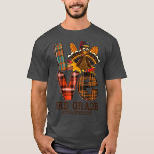 T-shirt 2021 Thanksgiving Love 3e année Enseignant Turquie