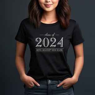 T-shirt 2022 Elegant Black and White Custom Graduation