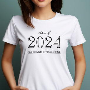 T-shirt 2022 Élégant Noir et Blanc Diplôme Sur Mesure
