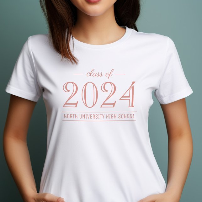 T-shirt 2022 Elégant Rose Gold Custom Graduation (Créateur téléchargé)