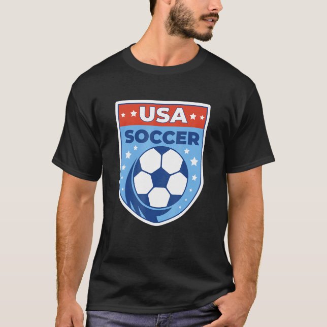T-shirt 2022 Etats-Unis Soutien de l'équipe de football en (Devant)