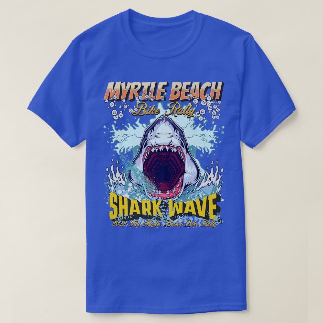T-SHIRT 2022 FALL MYRTLE BEACH BIKE RALLY SHARK WAVE ART O (Design devant)