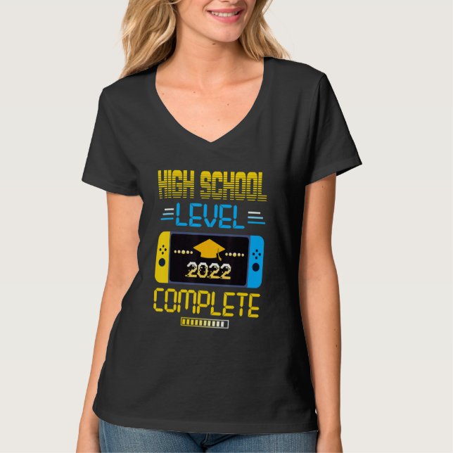 T-shirt 2022 Lycée Niveau Complet Vidéo Gamer Gradua (Devant)