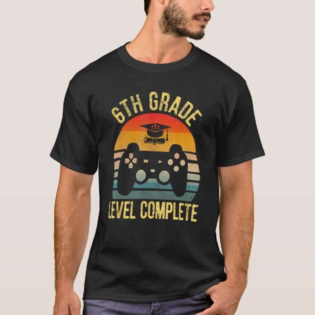 T-shirt 2022 Niveau Terminé 6e classe Gamer (Devant)