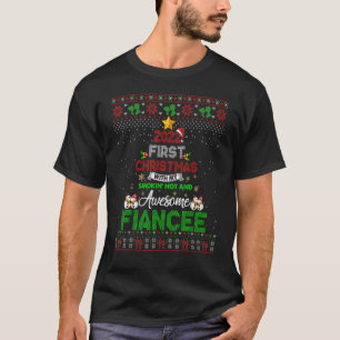 T-shirt 2022 Premier Noël Avec Ma Fumée Chaud Et Fiance