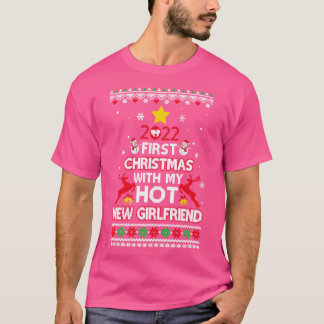 T-shirt 2022 Premier Noël Avec Mon Hot New Girlfriend Ug