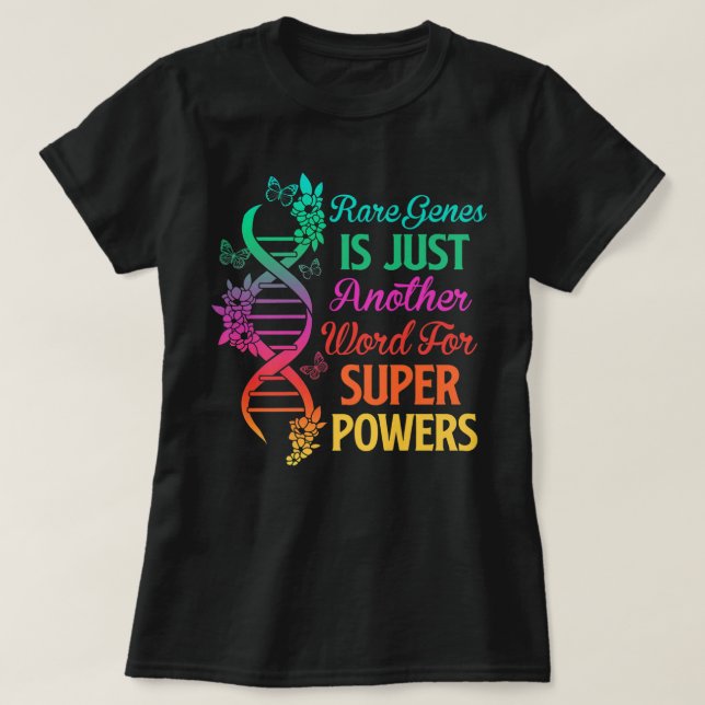 T-shirt 2022 Rare Disease Day Awareness Zebra Ribbon DNA F (Design devant)
