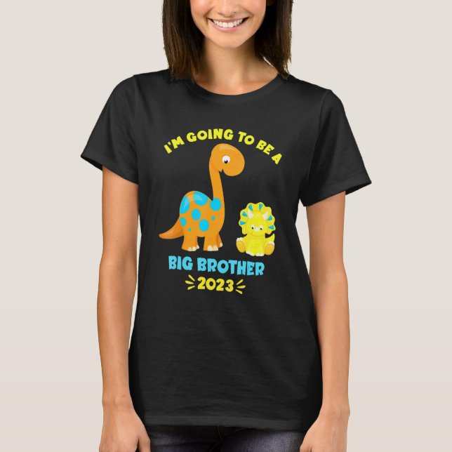T-shirt 2023 I'm Going To Be A Big Brother Brontosaurus Di (Devant)