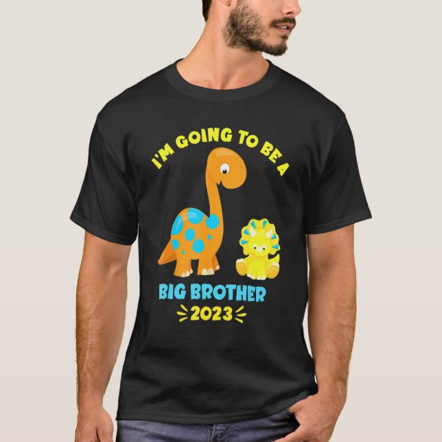 T-shirt 2023 Je vais être un grand frère Brontosaurus Di (Devant)