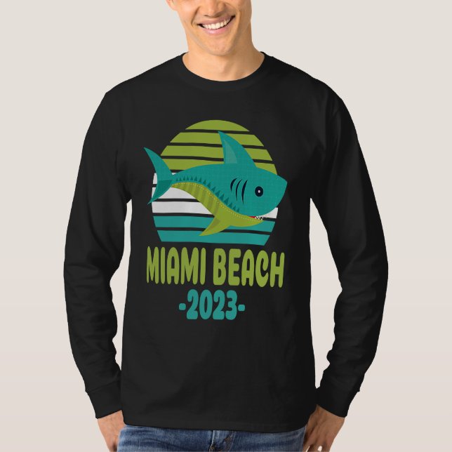 T-shirt 2023 Miami Beach Florida Shark (Devant)