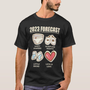 T-shirt 2023 Prévision Nouveau Papa Maman Baby Faire-part