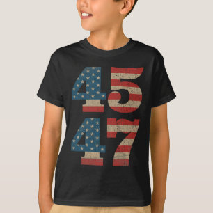 T-shirt 2024 45 47 Vintage American Flag Retro 4547 Trump