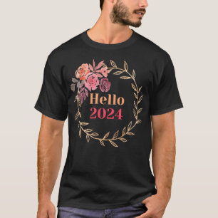 T-shirt 2024 Année Bonne Année.Bonjour 2024