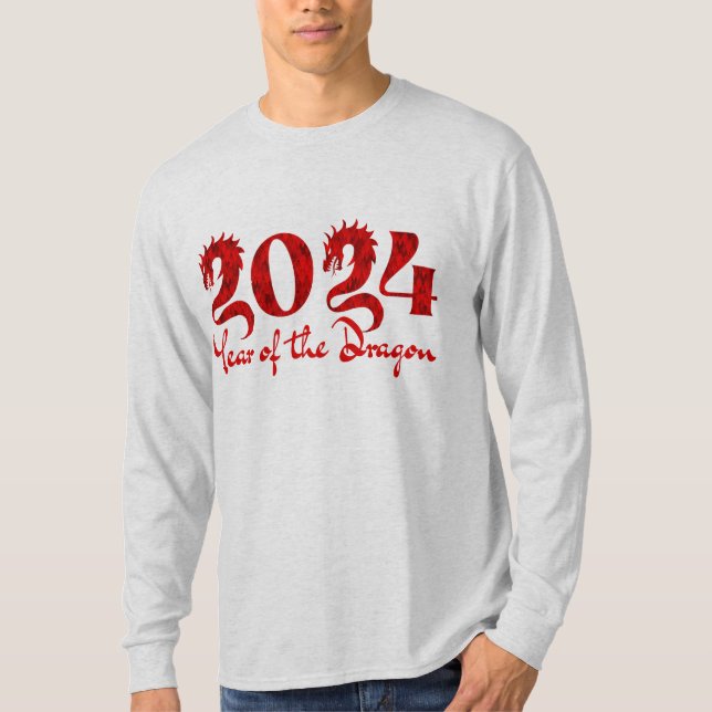 T-SHIRT 2024 ANNÉE DU DRAGON ROUGE (Devant)
