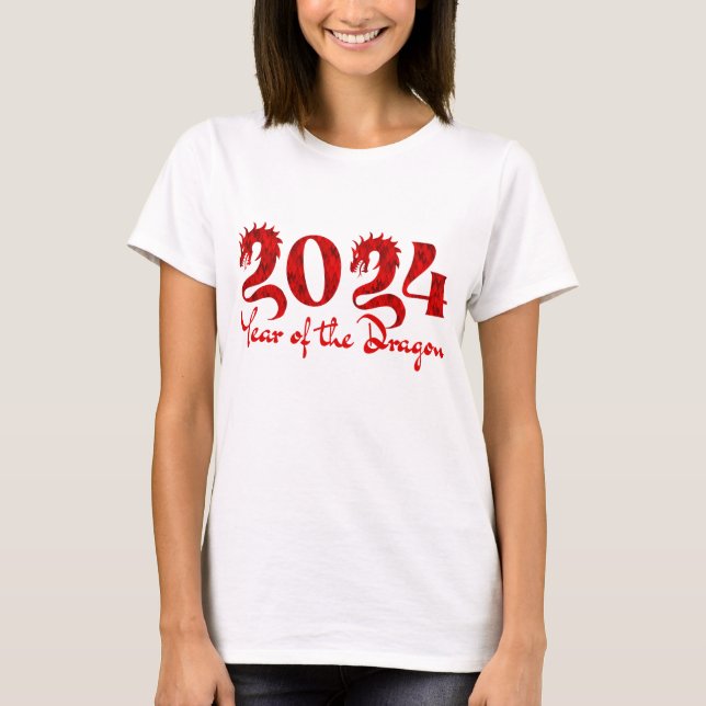 T-SHIRT 2024 ANNÉE DU DRAGON ROUGE (Devant)