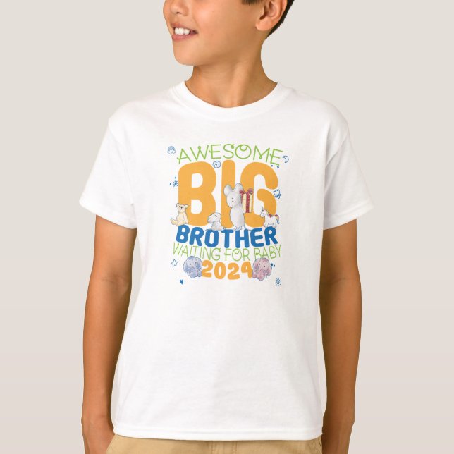 T-shirt 2024 Big Brother en attente de bébé (Devant)