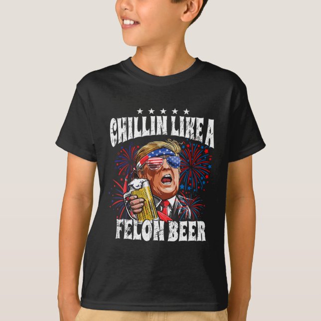 T-shirt 2024 Chillin Like A Felon Beer (Devant)