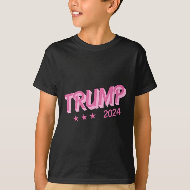 T-shirt 2024 - Drôle Donald Trump - Lettres de bulle rose (Devant)