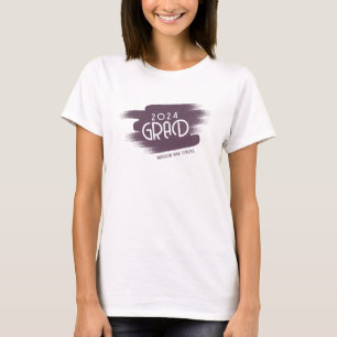 T-shirt 2024 Grad Dark Purple Brushstrokes Graduate