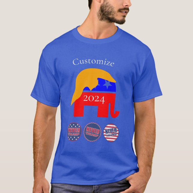 T-shirt 2024 Jamais Trump Thunder_Cove (Devant)