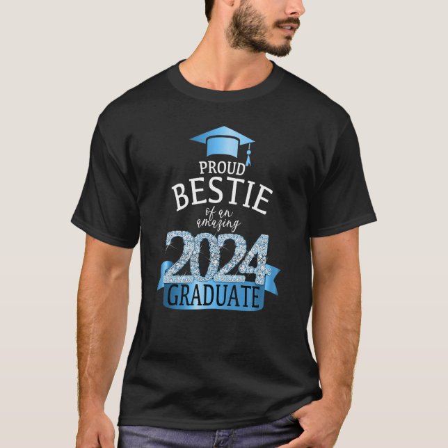 T-shirt 2024 Je Fier Bestie Du Diplômé I Blue Party D (Devant)
