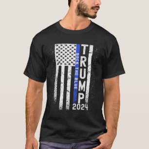 T-shirt 2024 Retour Le Drapeau Bleu Américain Ligne Bleue