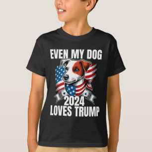 T-shirt 2024 Terrier Chien Usa Drapeau Même Mon Chien Aime