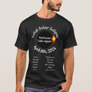 T-shirt 2024 Total Eclipse Darkness Falls à nouveau