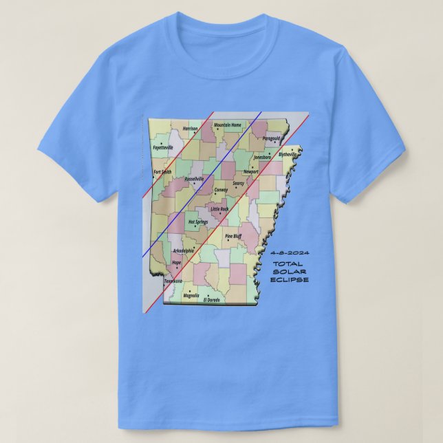 T-shirt 2024 Total Solaire Eclipse Arkansas Path 8 avril 2 (Design devant)