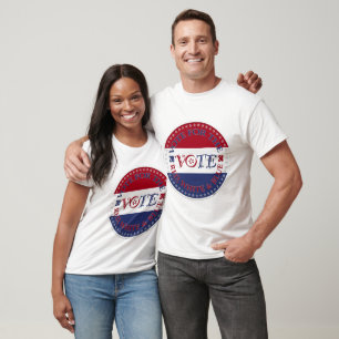 T-shirt 2024 Vote pour le script de vote rouge, blanc et b