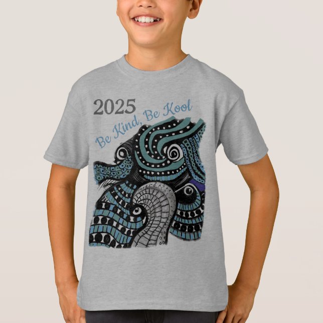 T-shirt 2025 Be Kind Be Kool Dragon Graphic Art Print (Devant)