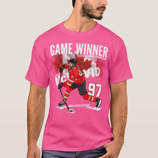 T-shirt 2025 Canada 4 Champions des Nations Connor-Mcdavid (Devant)