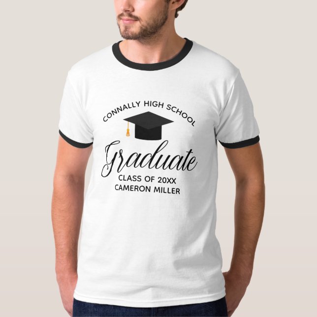 T-shirt 2025 Graduation Custom Senior Graduate Ringer (Devant)