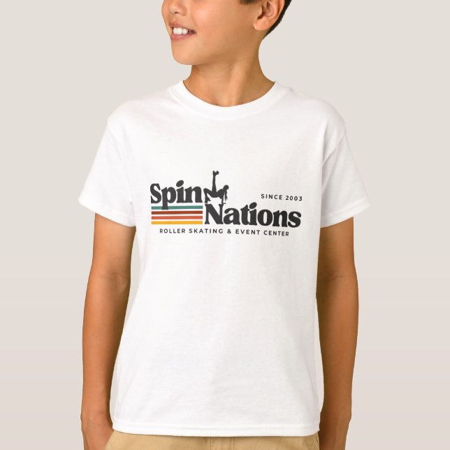 T-Shirt 2025 Rétro SpinNations Logo Enfants (Devant)