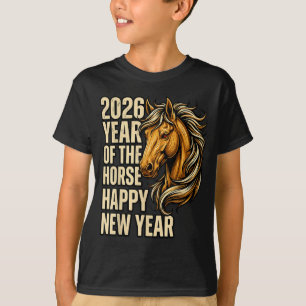T-shirt 2026 Année du Cheval Bonne année chinoise Feu