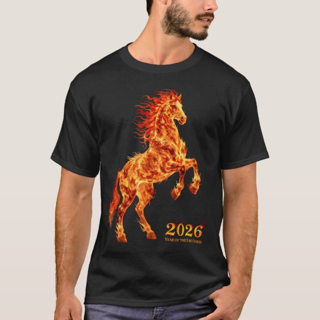 T-shirt 2026 Année du Cheval de Feu (Devant)