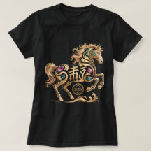 2026 Année du Cheval Nouvel An Chinois Cheval Doré