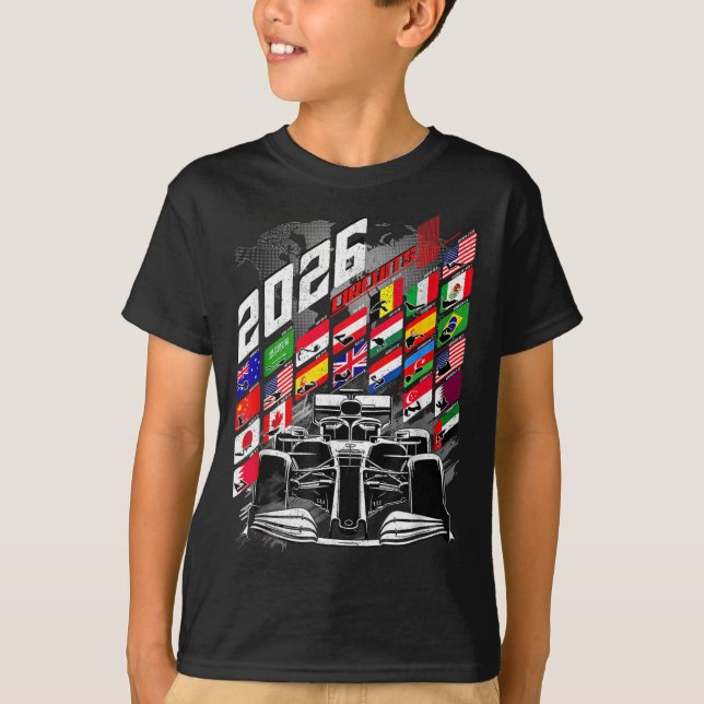 T-shirt 2026 Calendar Racing Circuit Schedule Places  (Devant)
