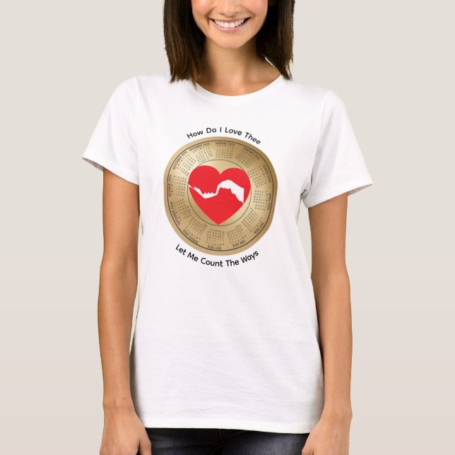 T-shirt 2026 Calendrier Lovers' Comment Aimer Le Tee (Devant)