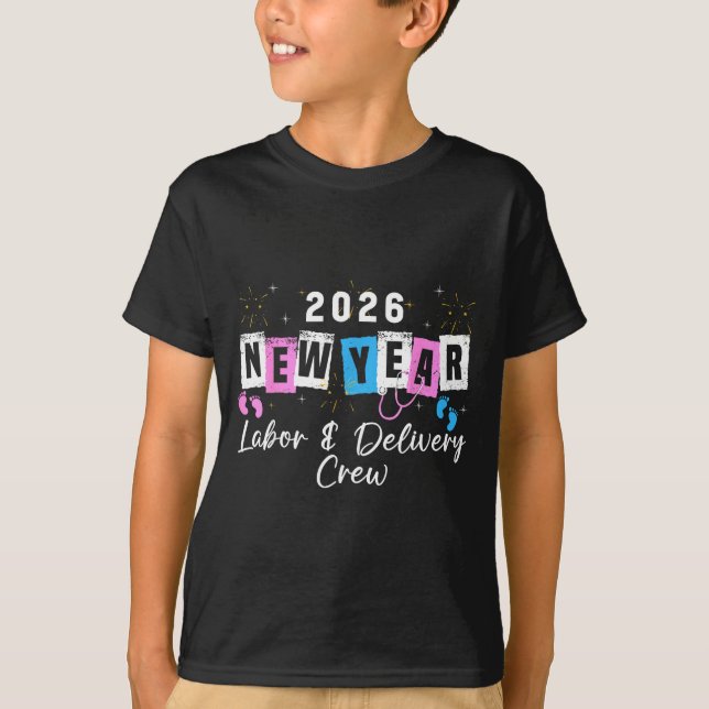 T-shirt 2026 New Year Labor And Delivery Nurse Fireworks E (Devant)
