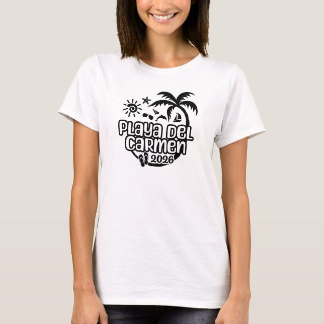 T-shirt 2026 Playa del Carmen, Mexique Vacances ou Voyage (Devant)