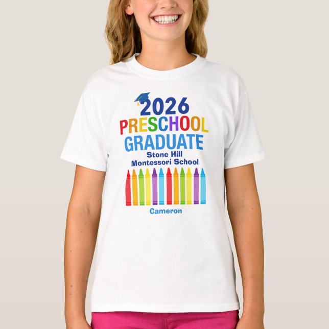 T-shirt 2026 Preschool Graduate Cute Custom Kids (Devant)
