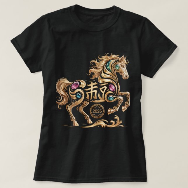 T-shirt 2026 Year of the Horse Chinese New Year Golden Hor (Design devant)