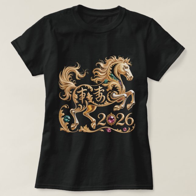 T-shirt 2026 Year of the Horse Chinese New Year Golden Hor (Design devant)