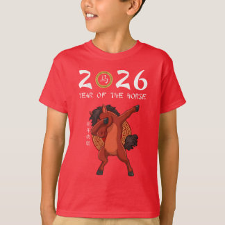 T-shirt 2026 Year of the Horse Dabbing Pony Chinese New