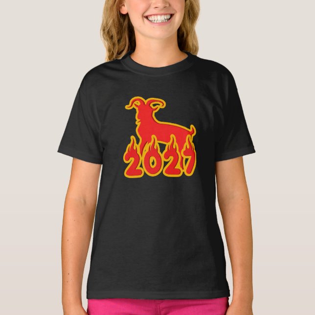 T-shirt 2027 Année de la Chèvre de Feu (Devant)