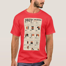 T-shirt 2027 – Calendrier inspiré du Bauhaus