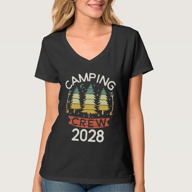 T-shirt 2028 Camping Crew Family Camping Trip Matching New (Devant)