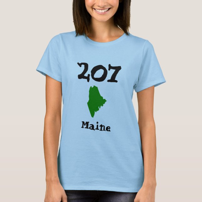 T-shirt 207, Code régional du Maine (Devant)