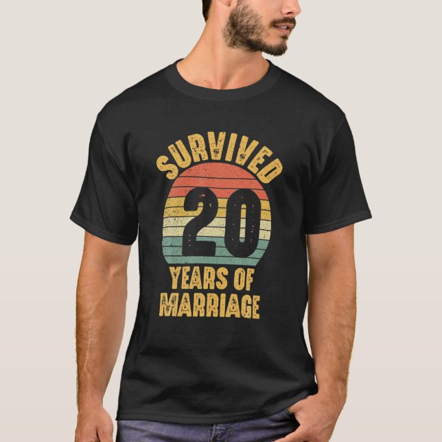 T-shirt 20 Anniversaire 20E Mariage Mari Femme Couple (Devant)